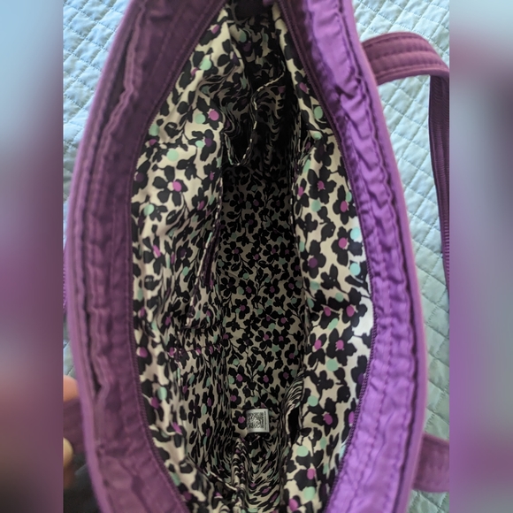 Vera Bradley Iconic Small Vera Tote Gloxinia EUC - Picture 3 of 5